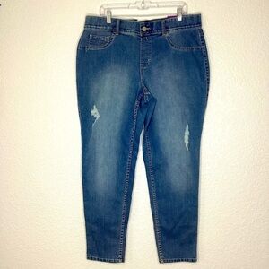 AVENUE PLUS SIZE 18 SKINNY JEANS BLUE PULL ON JEGGINGS PANTS STRETCHY‎ NWT